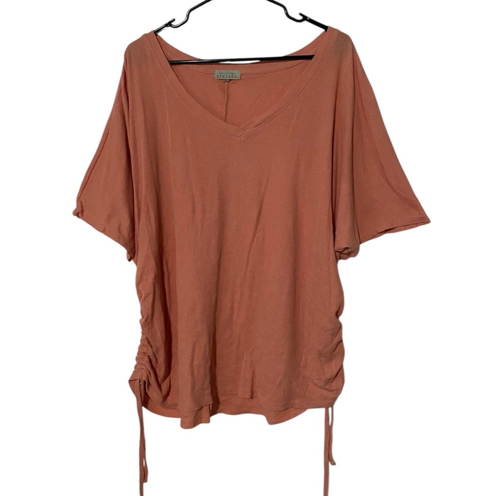 French Laundry Vintage Ribbed Side Scrunch Top